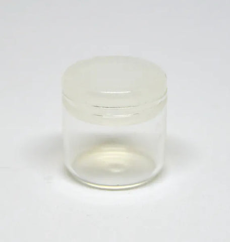 6ML Round Base GLASS Containers for 1 Gram with Clear Silicone Push Lid