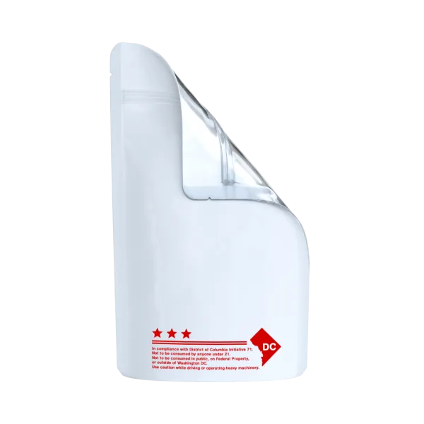 1/2 Ounce Glossy White/Clear DC Code Smell Proof Mylar Bags