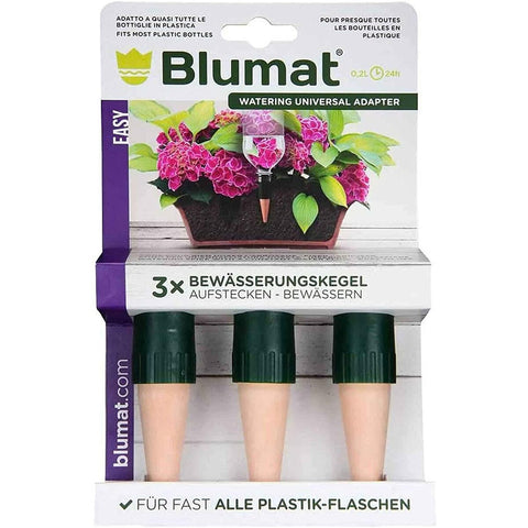 Blumat Bottle Adapter Plant Watering Stakes - (3 Pack)