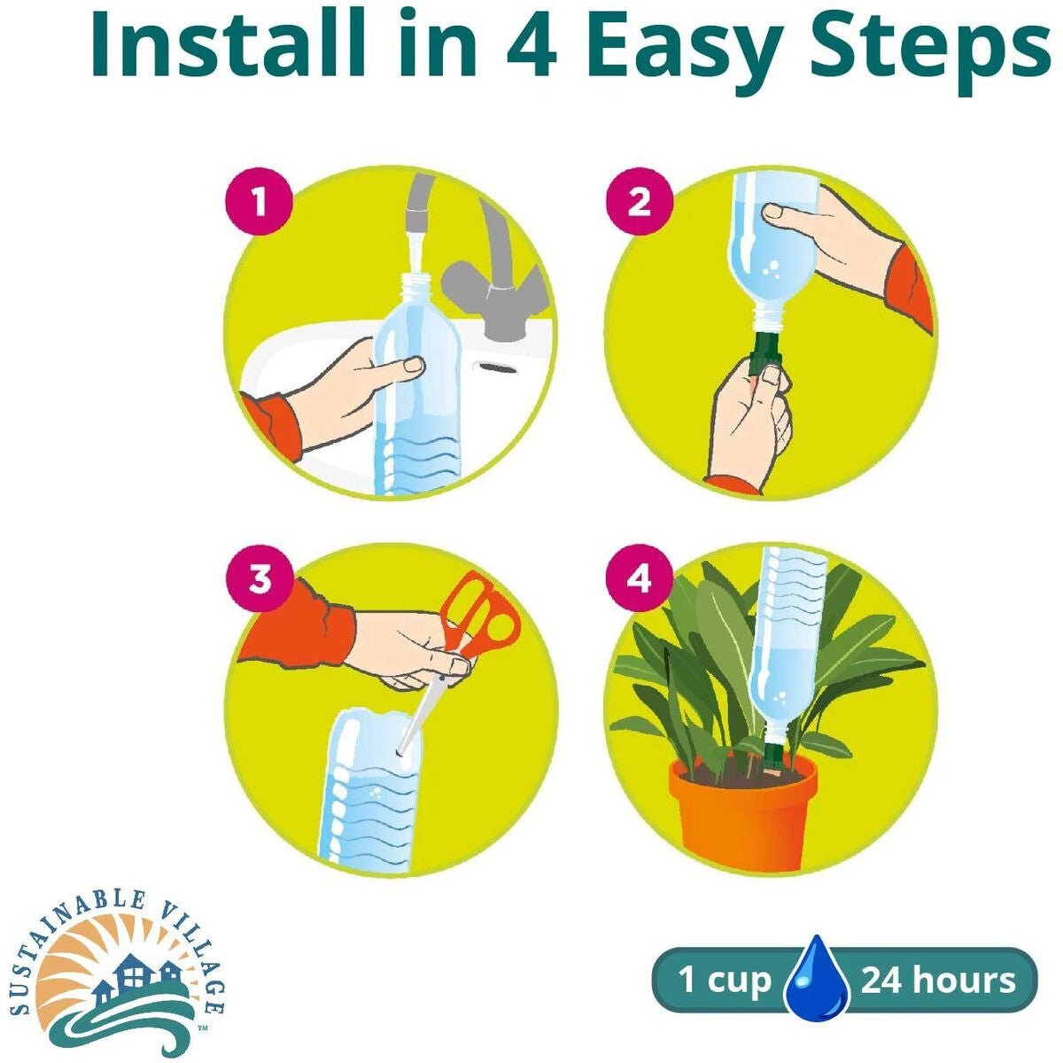 Blumat Bottle Adapter Plant Watering Stakes - (3 Pack)