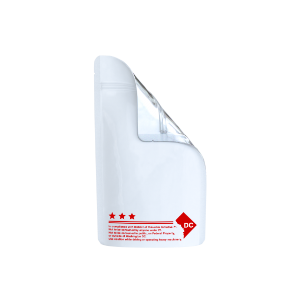 1/4th Ounce Glossy White/Clear DC Code Smell Proof Mylar Bag