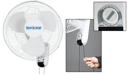 Hurricane Classic 16 in Wall Mount Oscillating Fan
