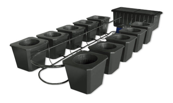 10-Site Bubble Flow Buckets Hydroponic Grow System