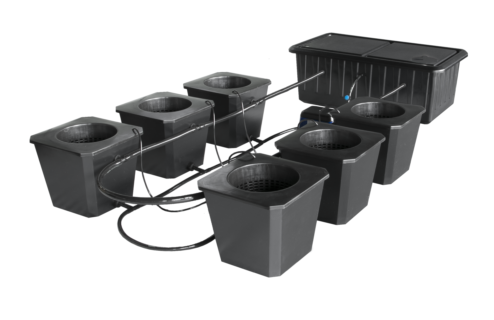 6-Site Bubble Flow Buckets Hydroponic Grow System