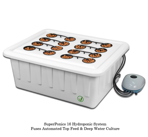 SuperPonics 16 Hydroponic Grow System