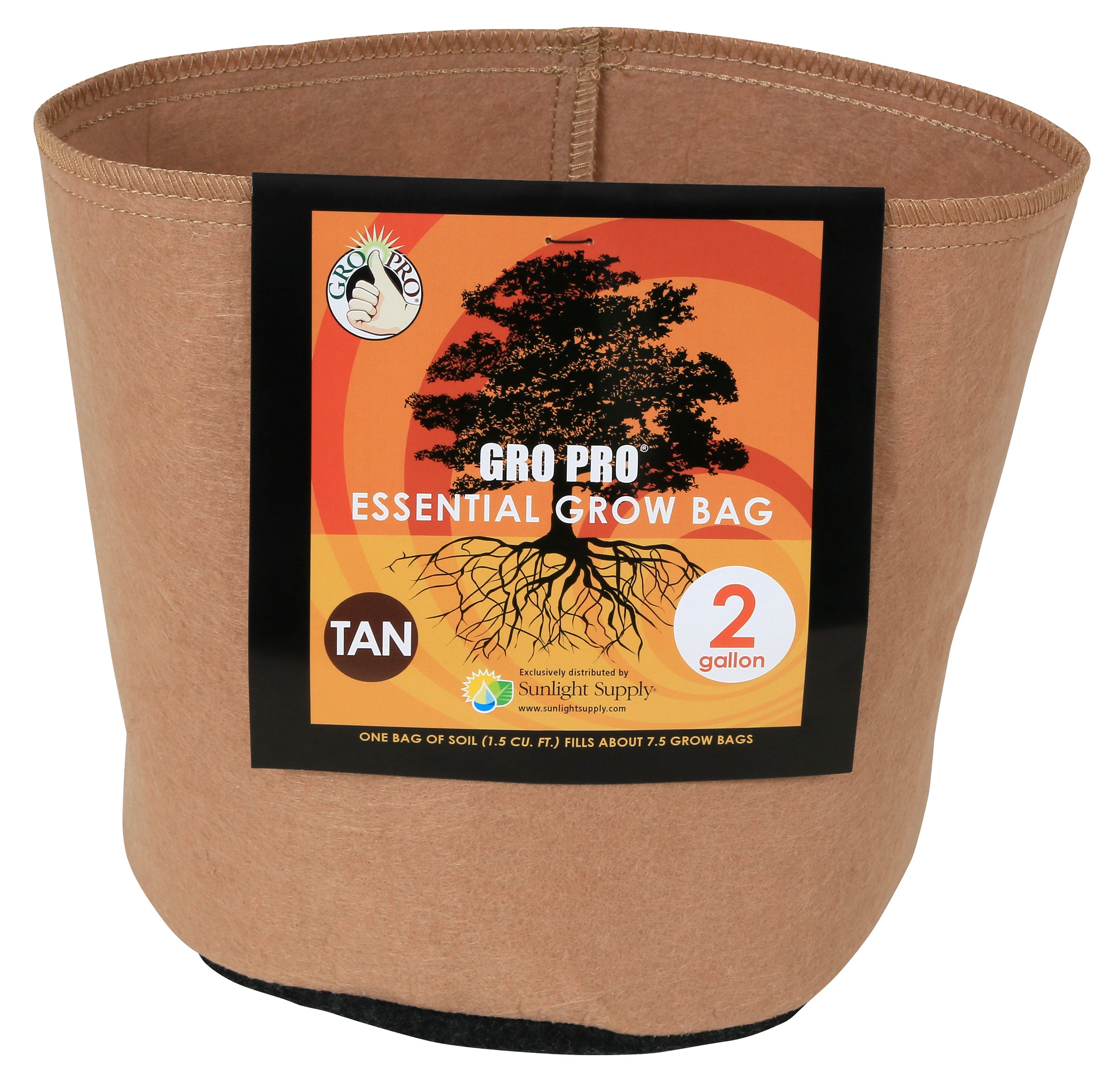 Gro Pro® Essential Round Fabric Pots - Tan