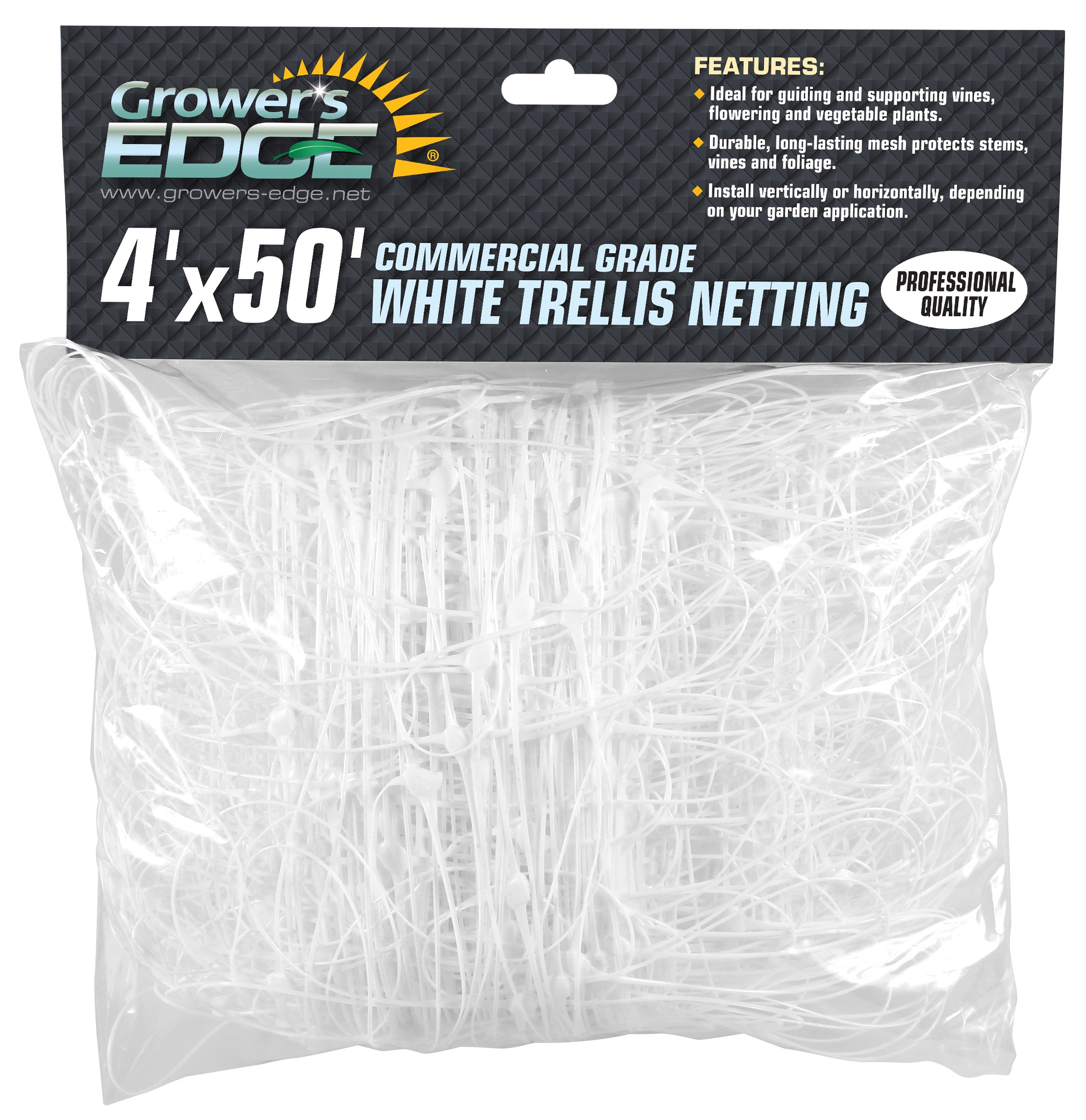 Grower's Edge Commercial Grade Trellis Netting 4 ft x 50 ft (10/Cs)