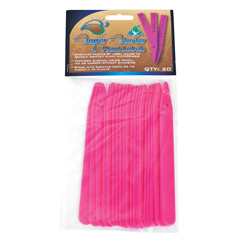 Super Starter Plant Label Pink, 6", 20 Pack