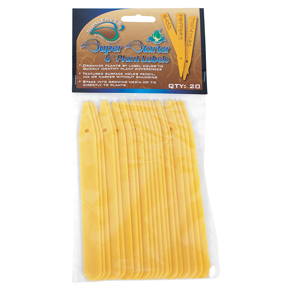 Super Starter Plant Label Yellow, 6", 20 Pack