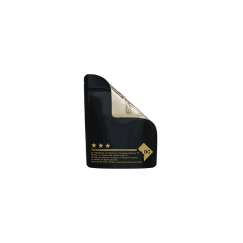 1 Gram Matte Black/Gold DC Code Smell Proof Mylar Bags
