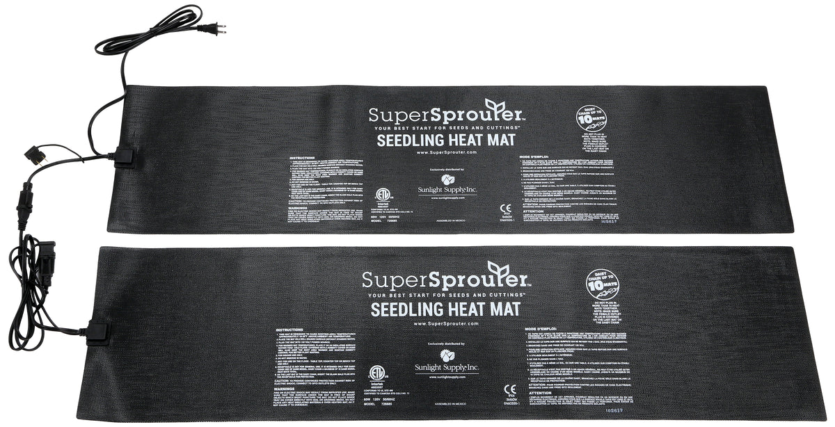 Super Sprouter 2 Tray Seedling Heat Mat Daisy-Chainable 12 in x 48 in ...