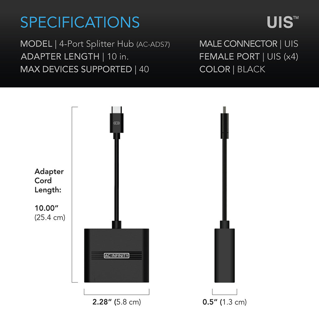UIS Splitter Hub 4-Port, Adapter Dongle for Shared Programming