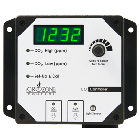 Grozone Control CO2R 0-5000 PPM CO2 Controller with AUX Output and High Temp