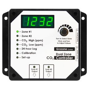 Grozone Control CO2D 0-5000 PPM Dual Zone CO2 Controller