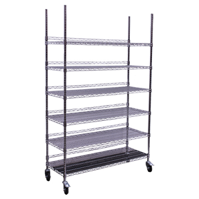 Heavy Duty Storage Rack - 6 Shelves w/ Backstop & Casters