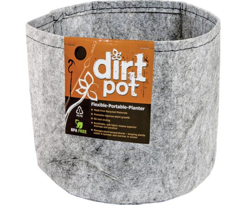 Dirt Pot Flexible Portable Planter, Grey, NO handles