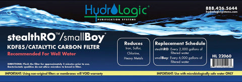 Hydro-Logic Stealth/Small Boy KDF85/Catalytic Carbon Upgrade Filter ***