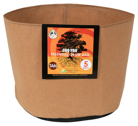 Gro Pro® Essential Round Fabric Pots - Tan