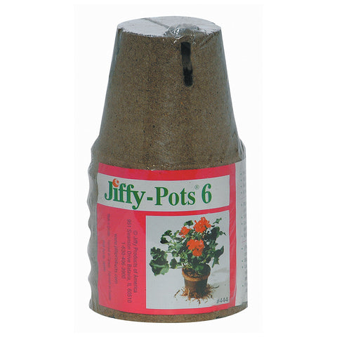 Jiffy Peat Pot 4" Round, 6 Pack
