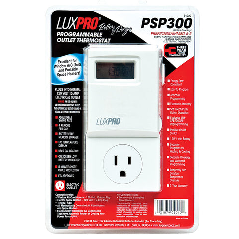 LuxPro Programmable Outlet Thermostat