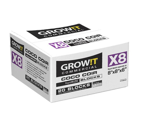 GROW!T Commercial Coco, RapidRIZE Block 8"x8"x6"